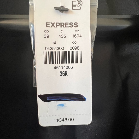 Express extra slim Black wool-blend Tuxedo Jacket - Picture 5 of 11